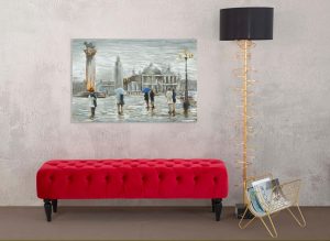 Tablou decorativ Old City, Mauro Ferretti, 120x80 cm, canvas pictat manual, multicolor - imagine 2