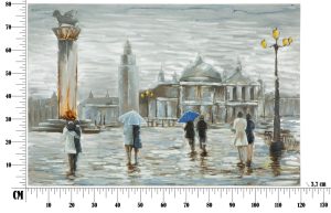 Tablou decorativ Old City, Mauro Ferretti, 120x80 cm, canvas pictat manual, multicolor - imagine 6
