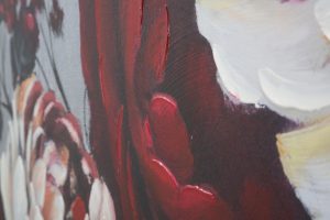 Tablou decorativ Red Flower, Mauro Ferretti, 150x76 cm, canvas pictat manual - imagine 3