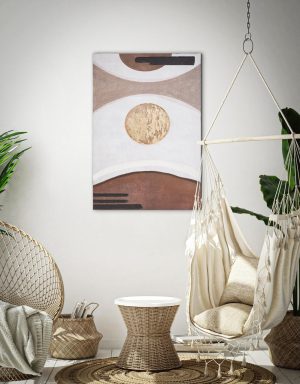 Tablou decorativ Sunry, Mauro Ferretti, 80x120 cm, lemn pin/canvas pictat manual - imagine 2