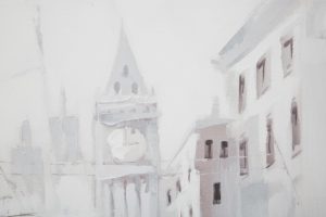 Tablou decorativ Tram -A, Mauro Ferretti, 80x80 cm, canvas pictat manual, multicolor - imagine 5