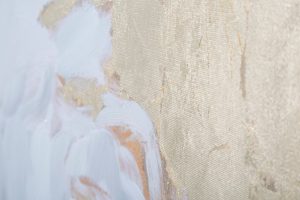 Tablou decorativ White Flowers - A, Mauro Ferretti, 90x90 cm, pictat manual, canvas/lemn de pin - imagine 4
