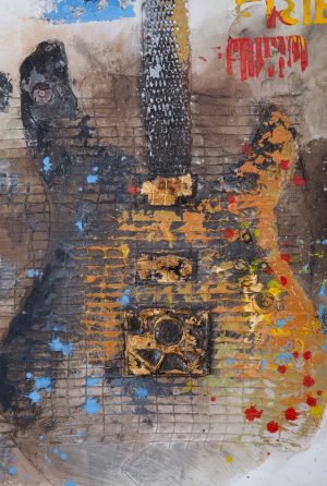 Tablou Guitars Art, Mauro Ferretti, 120x3.5x90 cm, canvas/lemn, multicolor - imagine 4