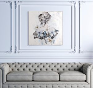 Tablou, Mauro Ferretti, Woman - A, 80 x 2.8 x 80 cm, lemn de pin/panza, multicolor - imagine 2