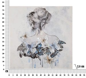Tablou, Mauro Ferretti, Woman - A, 80 x 2.8 x 80 cm, lemn de pin/panza, multicolor - imagine 6