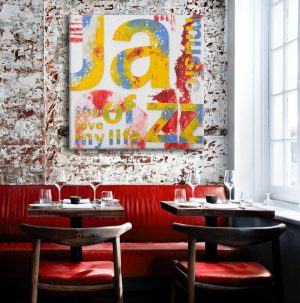 Tablou Music, Mauro Ferretti, 100x3.5x100 cm, canvas/lemn, multicolor - imagine 2