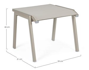 Taburet pentru picioare Victor, Bizzotto, 53 x 51 x 44 cm, aluminiu/textilena, grej - imagine 2