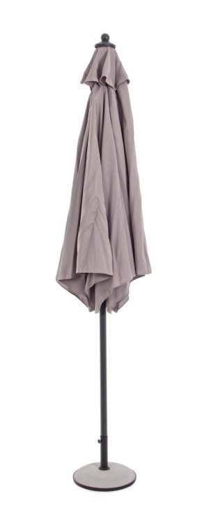 Umbrela pentru gradina/terasa Delfi, Bizzotto, Ø270 cm, stalp Ø38 mm, otel/poliester, gri/grej - imagine 3