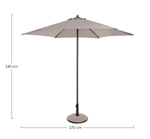 Umbrela pentru gradina/terasa Delfi, Bizzotto, Ø270 cm, stalp Ø38 mm, otel/poliester, gri/grej - imagine 4