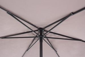 Umbrela pentru gradina/terasa Delfi, Bizzotto, Ø270 cm, stalp Ø38 mm, otel/poliester, gri/grej - imagine 5