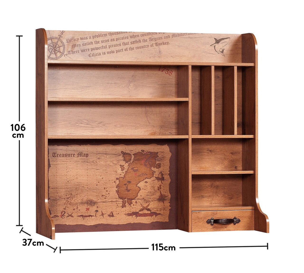 Raft pentru birou, Çilek, Pirate Study Unit, 115x106x37 cm, Multicolor 9 Raft pentru birou, Çilek, Pirate Study Unit, 115x106x37 cm, Multicolor - imagine 9