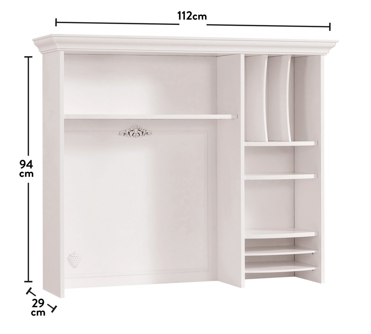 Raft pentru birou, Çilek, Romantica Study Unit, 112x94x29 cm, Multicolor 4 Raft pentru birou, Çilek, Romantica Study Unit, 112x94x29 cm, Multicolor - imagine 4