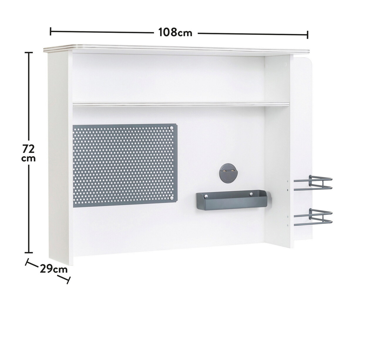 Raft pentru birou, Çilek, White Study Unit, 108.5x72x29.5 cm, Multicolor 2 Raft pentru birou, Çilek, White Study Unit, 108.5x72x29.5 cm, Multicolor - imagine 2