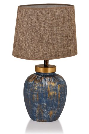 Lampa de masa, Hmy Design, 687HMY1589, Metal, Albastru/Maro - imagine 2