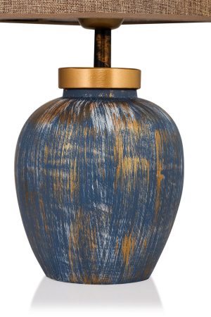 Lampa de masa, Hmy Design, 687HMY1589, Metal, Albastru/Maro - imagine 3