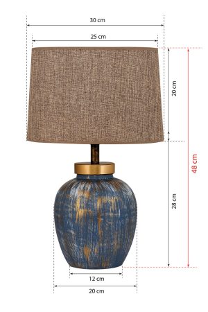 Lampa de masa, Hmy Design, 687HMY1589, Metal, Albastru/Maro - imagine 4