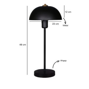 Lampa de masa, Insignio, 780SGN2628, Metal, Negru - imagine 4