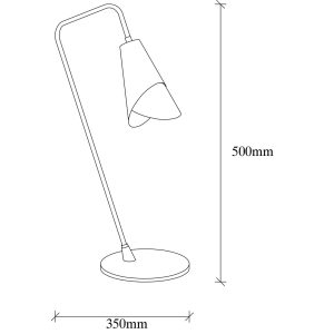 Lampa de masa, Tatum, 584TTM1730, Metal, Negru / Vintage - imagine 7