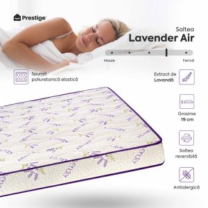 Saltea LAVENDER AIR-FRESH, spumă poliuretanică, reversibilă, hipoalergenică, super ortopedică, Grosime 19 cm - imagine 3