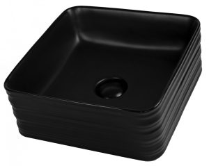 lavoar pe blat fluminia my black box patrata cu ventil negru mat31732.jpg