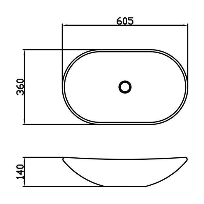Lavoar pe blat, Fluminia, My Night, oval, 60.5 x 36 cm, alb-negru lucios 2 lavoar pe blat fluminia my night oval 60 5 x 36 cm alb negru lucios13579.jpg