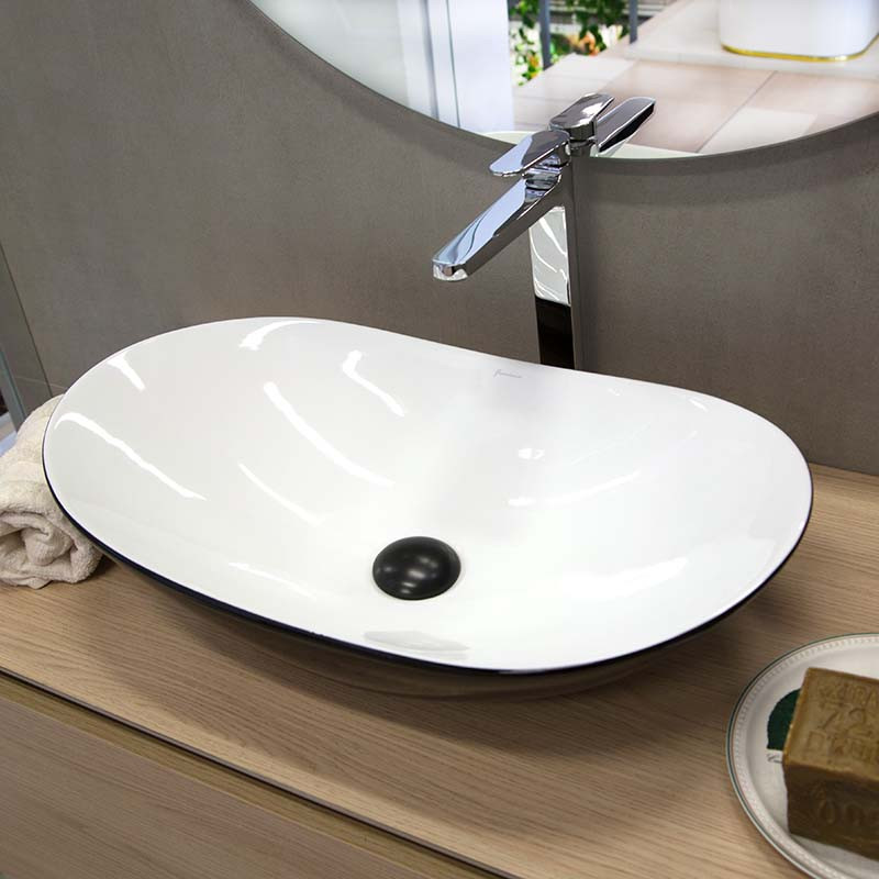 Lavoar pe blat, Fluminia, My Night, oval, 60.5 x 36 cm, alb-negru lucios 3 lavoar pe blat fluminia my night oval 60 5 x 36 cm alb negru lucios32254.jpg