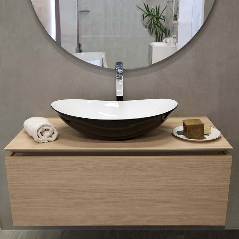 Lavoar pe blat, Fluminia, My Night, oval, 60.5 x 36 cm, alb-negru lucios 4 lavoar pe blat fluminia my night oval 60 5 x 36 cm alb negru lucios32255.jpg