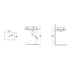 lavoar pe blat rak feeling dreptunghiular 50 cm alb30419.jpg