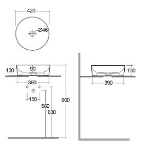 lavoar pe blat rak feeling rotund diametrul 42 cm gri mat24594.jpg