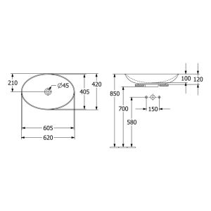 lavoar pe blat villeroy boch loop friends oval 62 cm negru mat27486.jpg