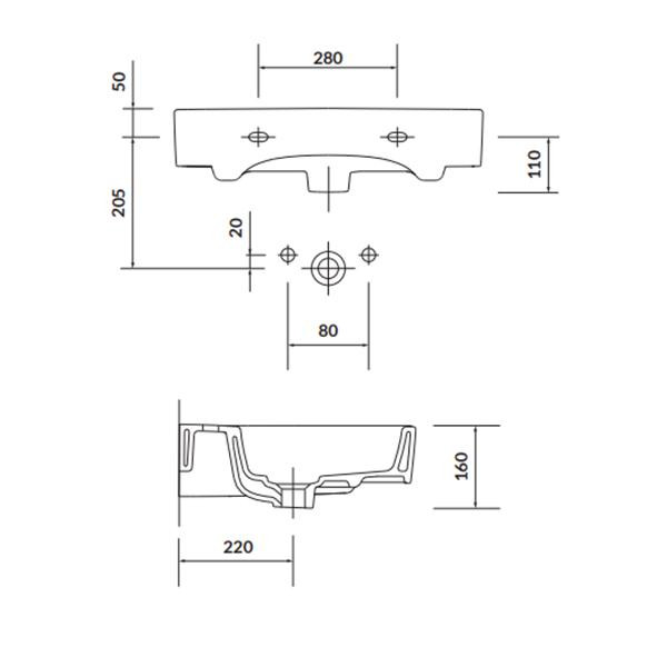 Lavoar pentru mobilier, Cersanit, Virgo, 60 cm, alb 2 lavoar pentru mobilier cersanit virgo 60 cm alb24649.jpg