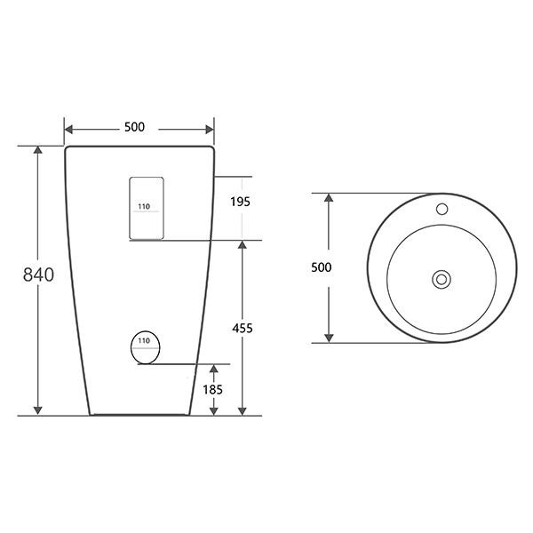 Lavoar stativ, Fluminia, Milady-50, back to wall, rotund, alb 3 lavoar stativ fluminia milady 50 back to wall rotund alb25295.jpg