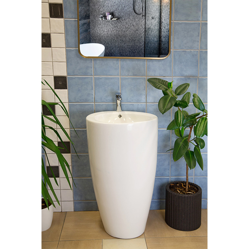 Lavoar stativ, Fluminia, Milady-50, back to wall, rotund, alb 4 lavoar stativ fluminia milady 50 back to wall rotund alb32225.jpg