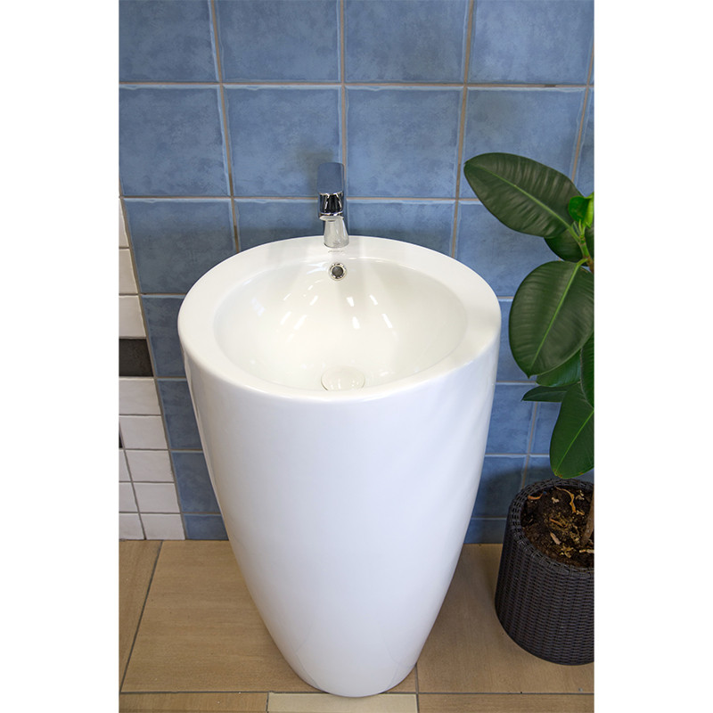 Lavoar stativ, Fluminia, Milady-50, back to wall, rotund, alb 5 lavoar stativ fluminia milady 50 back to wall rotund alb32226.jpg