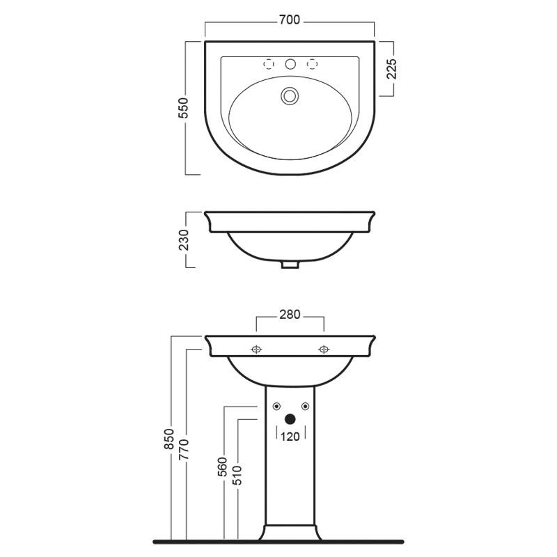 Lavoar suspendat, Hatria, Dolcevita, semioval, 70 cm, alb 4 lavoar suspendat hatria dolcevita semioval 70 cm alb30869.jpg