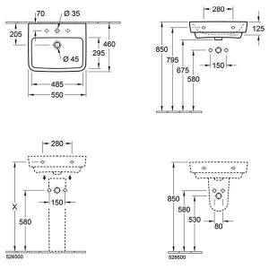 lavoar suspendat villeroy boch o novo dreptunghiular 55 cm alb alpin13646.jpg