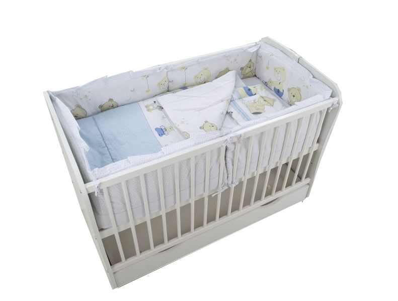 MyKids - Lenjerie 4 +1 piese 120 X 60 cm Teddy Play Albastru