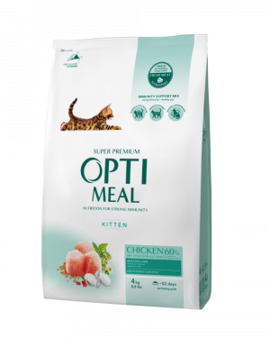 Optimeal Hrana uscata pisoi (kitten) - cu Pui, 4kg