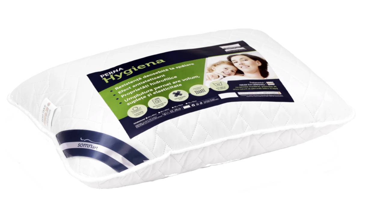 SET 4 Perne Medicinale 50x70cm Somnart, Hygiena Antistatizanta Hidrofilica, hipoalergenica, bilute Superball, 100% fibra poliester 3 perna somnart hygiena 50 x 70.jpg