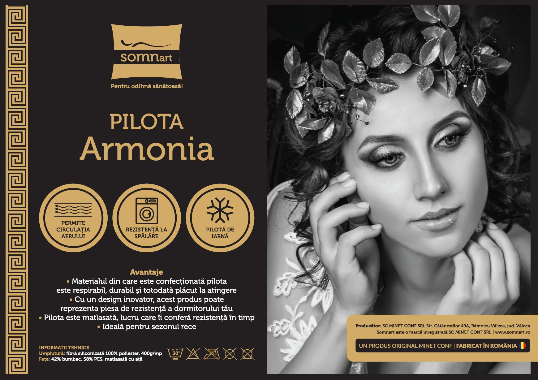 Pilota de iarna matlasata Armonia Somnart, 150x200 cm, policotton imprimat, sezon rece, 400 g/mp 4 pilota armonia de iarna somnart.ro .jpg