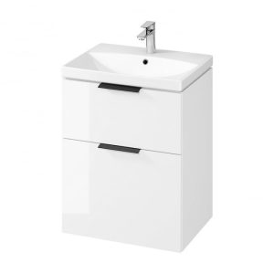set dulap baie suspendat 2 sertare cu lavoar cersanit city inclus 60 cm alb 695126.jpg