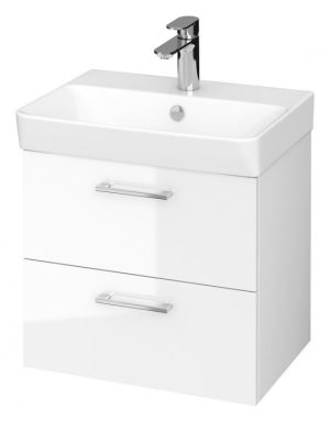 set dulap baie suspendat 2 sertare cu lavoar cersanit lara mille slim inclus 50 cm alb 775183.jpg