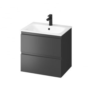 set dulap baie suspendat 2 sertare cu lavoar cersanit moduo 2 inclus 60 cm antracit mat 999492.jpg