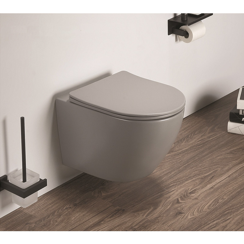 Set vas WC suspendat, Fluminia, Alfonzo, cu capac quick release si soft close, gri 4 set vas wc suspendat fluminia alfonzo cu capac quick release si soft30095.jpg