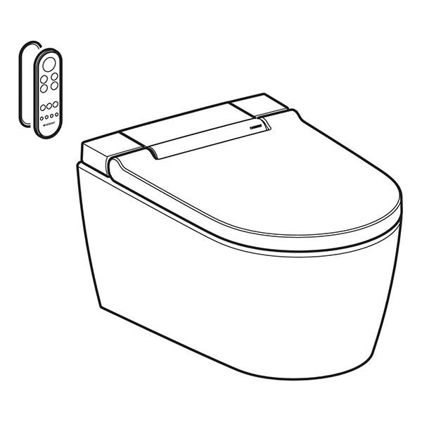 Set vas WC suspendat Geberit, AquaClean Sela, rimless, cu functie de bideu, ornament cromat 3 set vas wc suspendat geberit aquaclean sela rimless cu functie de25464.jpg