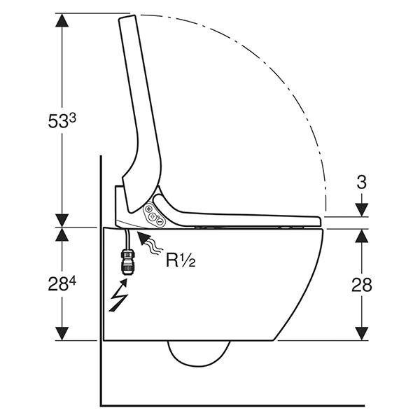 Set vas WC suspendat Geberit, AquaClean Tuma Classic, cu capac cu functie de bideu, rimless, alb alpin 4 set vas wc suspendat geberit aquaclean tuma classic cu capac cu25470.jpg
