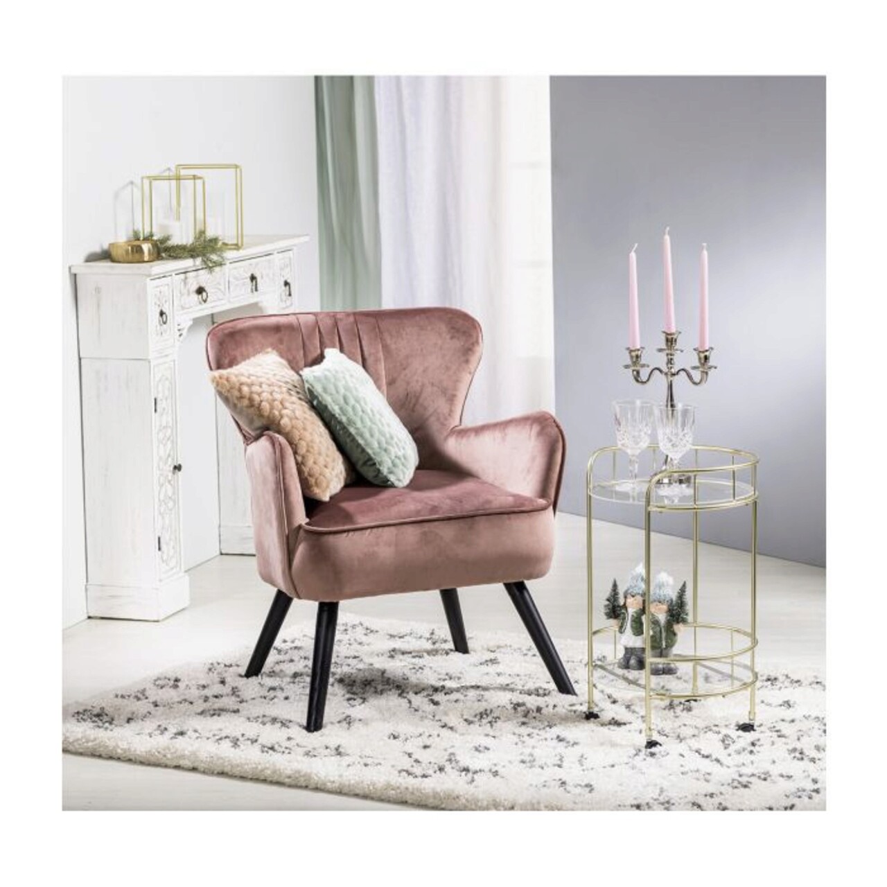 Scaun, Adila, Bizzotto, 72x68x88 cm, lemn de fag/catifea, roz pudra 1 l scaun adila bizzotto 72x68x88 cm lemn de fagcatifea roz pudra.jpg