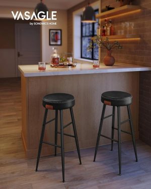 l set 2 scaune de bar ekho vasagle 516 x 516 x 75 cm otelpiele ecologica negru 2.jpg