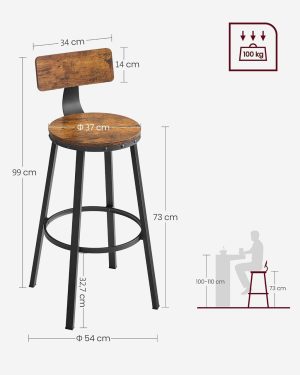 l set 2 scaune de bar vasagle 54 x 54 x 99 cm palotel maro rustic 7.jpg