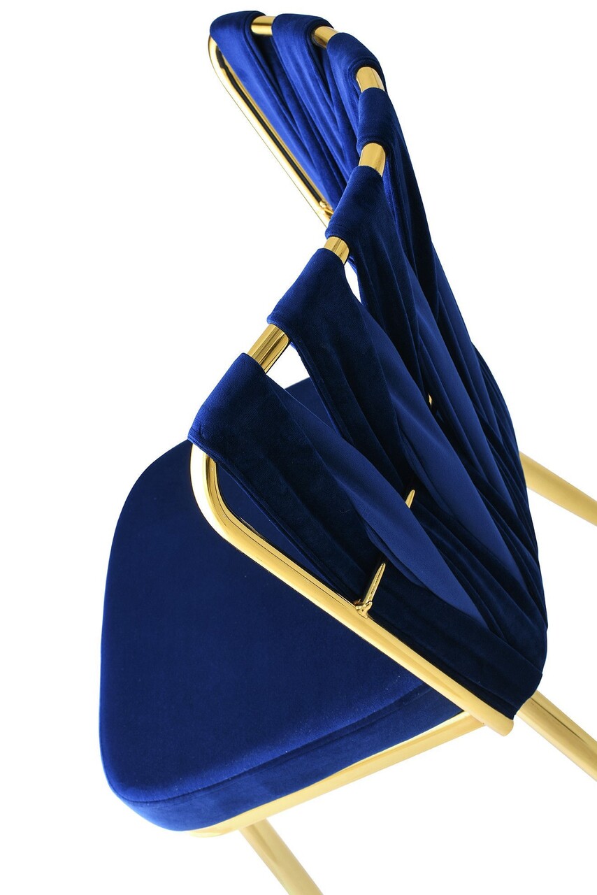 Set 4 scaune, Nmobb, Kusakli 142, 43 x 82 x 43 cm, metal/pal, auriu/bleumarin 6 l set 4 scaune nmobb kusakli 142 43 x 82 x 43 cm metalpal auriubleumarin 5.jpg